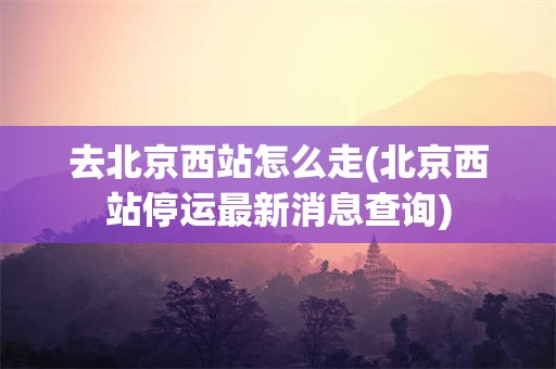 去北京西站怎么走(北京西站停运最新消息查询)