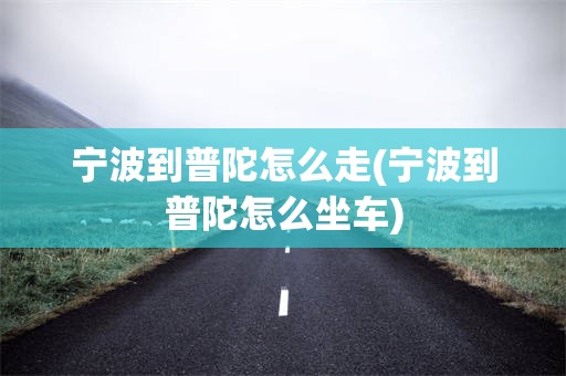宁波到普陀怎么走(宁波到普陀怎么坐车)