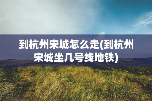 到杭州宋城怎么走(到杭州宋城坐几号线地铁)