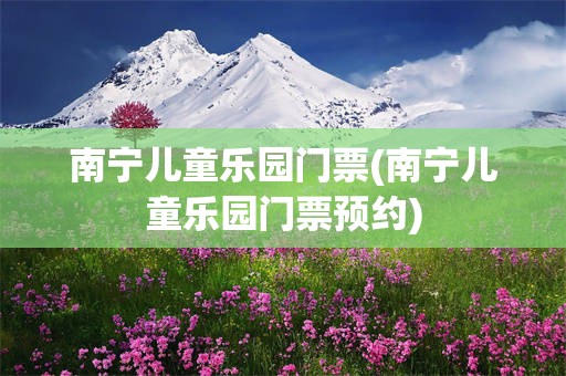 南宁儿童乐园门票(南宁儿童乐园门票预约)