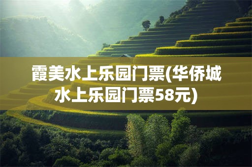 霞美水上乐园门票(华侨城水上乐园门票58元)