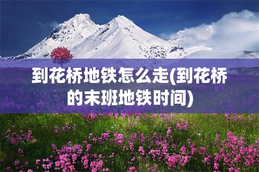 到花桥地铁怎么走(到花桥的末班地铁时间)