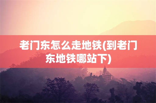 老门东怎么走地铁(到老门东地铁哪站下)