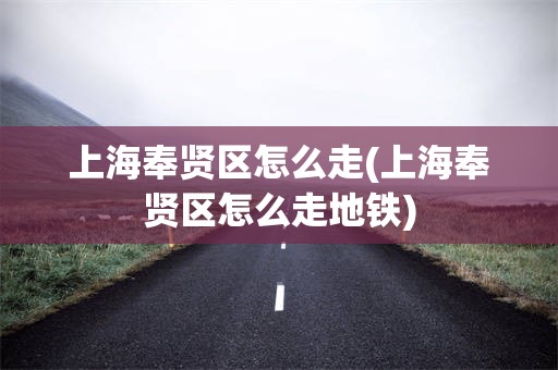 上海奉贤区怎么走(上海奉贤区怎么走地铁)