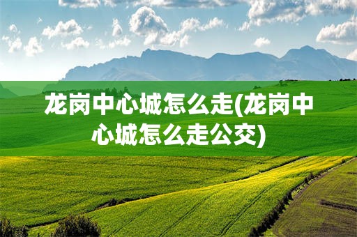 龙岗中心城怎么走(龙岗中心城怎么走公交)