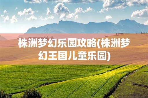 株洲梦幻乐园攻略(株洲梦幻王国儿童乐园)