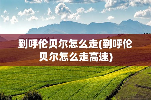 到呼伦贝尔怎么走(到呼伦贝尔怎么走高速)