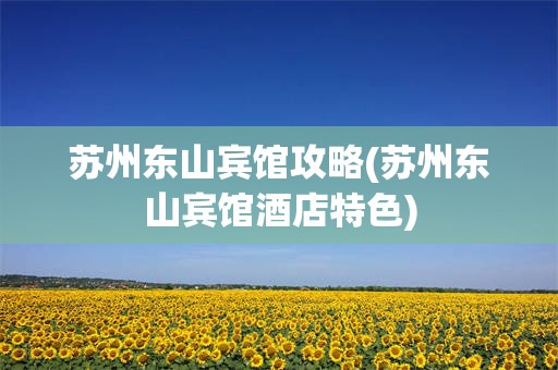 苏州东山宾馆攻略(苏州东山宾馆酒店特色)
