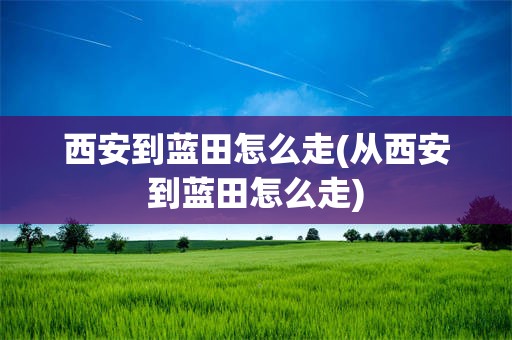 西安到蓝田怎么走(从西安到蓝田怎么走)