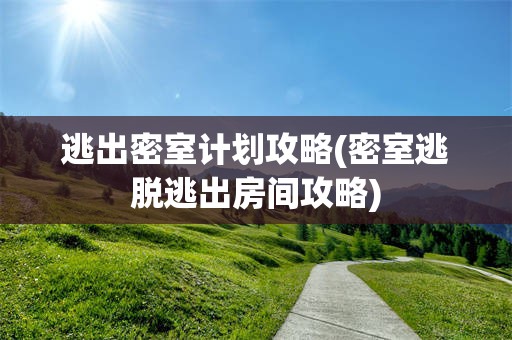 逃出密室计划攻略(密室逃脱逃出房间攻略)