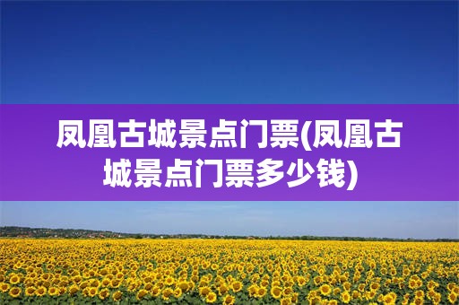 凤凰古城景点门票(凤凰古城景点门票多少钱)