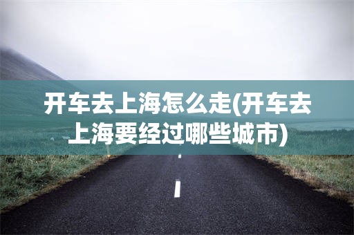 开车去上海怎么走(开车去上海要经过哪些城市)
