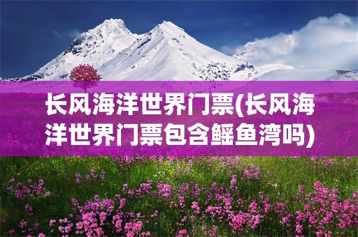 长风海洋世界门票(长风海洋世界门票包含鳐鱼湾吗)