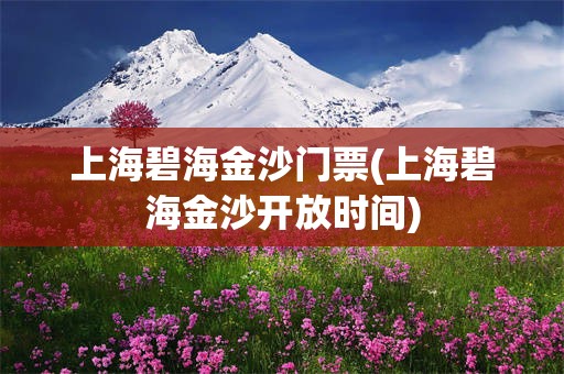 上海碧海金沙门票(上海碧海金沙开放时间)