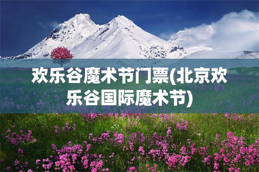 欢乐谷魔术节门票(北京欢乐谷国际魔术节)