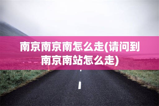 南京南京南怎么走(请问到南京南站怎么走)