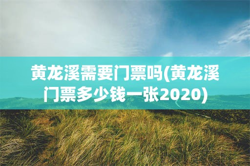 黄龙溪需要门票吗(黄龙溪门票多少钱一张2020)