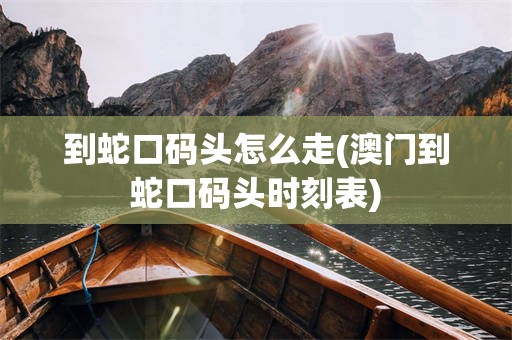 到蛇口码头怎么走(澳门到蛇口码头时刻表)