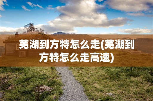 芜湖到方特怎么走(芜湖到方特怎么走高速)