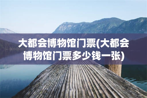 大都会博物馆门票(大都会博物馆门票多少钱一张)