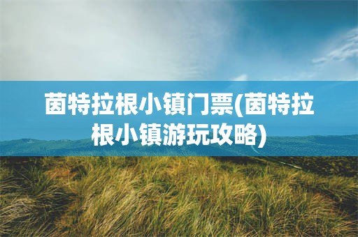 茵特拉根小镇门票(茵特拉根小镇游玩攻略)