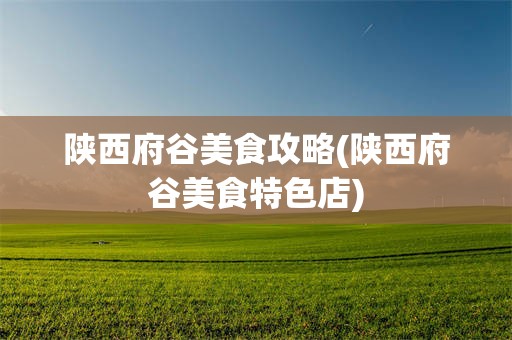 陕西府谷美食攻略(陕西府谷美食特色店)