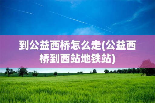到公益西桥怎么走(公益西桥到西站地铁站)