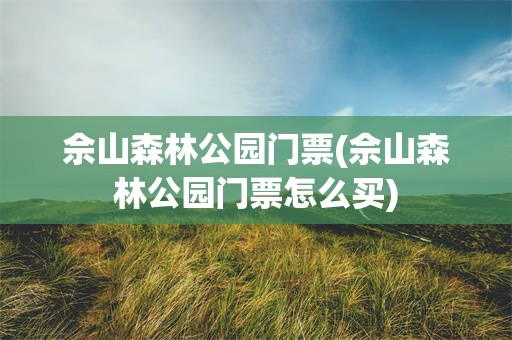 佘山森林公园门票(佘山森林公园门票怎么买)
