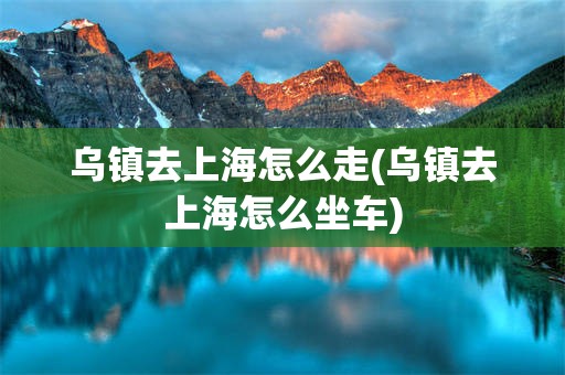 乌镇去上海怎么走(乌镇去上海怎么坐车)
