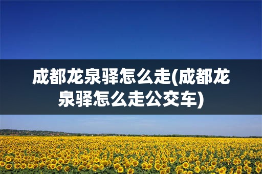 成都龙泉驿怎么走(成都龙泉驿怎么走公交车)