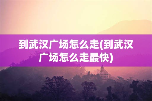 到武汉广场怎么走(到武汉广场怎么走最快)