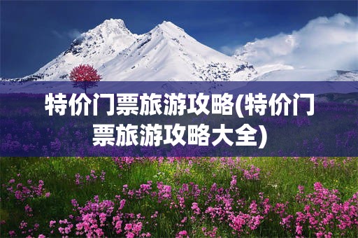 特价门票旅游攻略(特价门票旅游攻略大全)