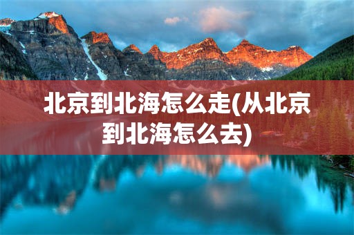 北京到北海怎么走(从北京到北海怎么去)