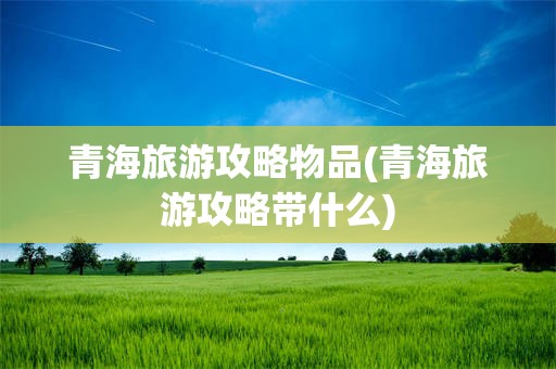 青海旅游攻略物品(青海旅游攻略带什么)
