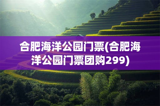 合肥海洋公园门票(合肥海洋公园门票团购299)