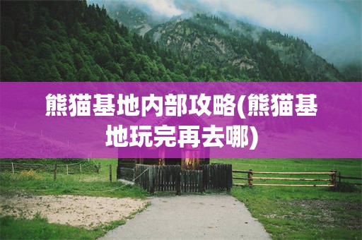 熊猫基地内部攻略(熊猫基地玩完再去哪)
