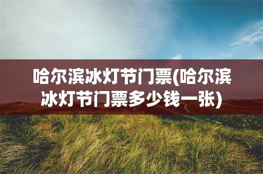 哈尔滨冰灯节门票(哈尔滨冰灯节门票多少钱一张)