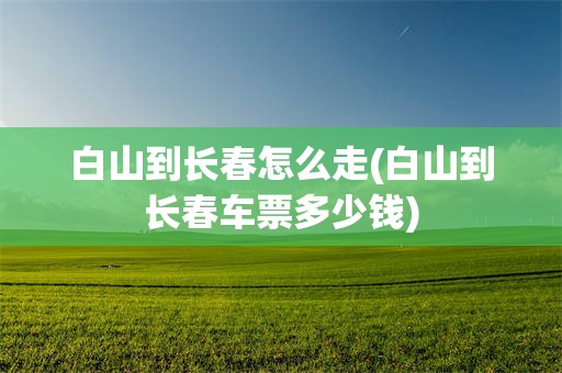 白山到长春怎么走(白山到长春车票多少钱)