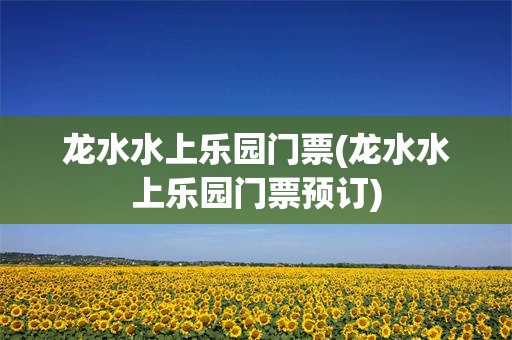 龙水水上乐园门票(龙水水上乐园门票预订)