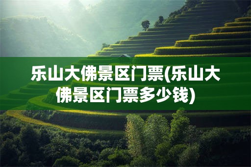 乐山大佛景区门票(乐山大佛景区门票多少钱)