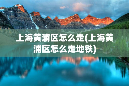 上海黄浦区怎么走(上海黄浦区怎么走地铁)