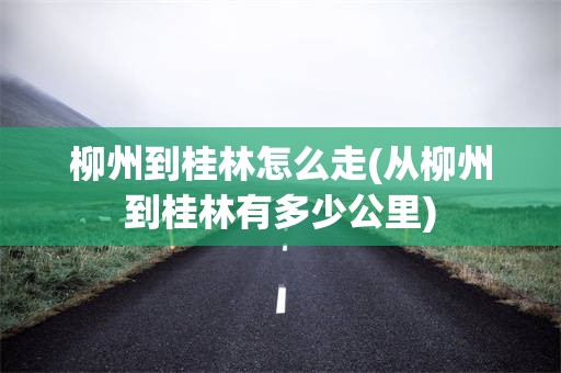 柳州到桂林怎么走(从柳州到桂林有多少公里)