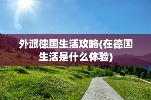 外派德国生活攻略(在德国生活是什么体验)