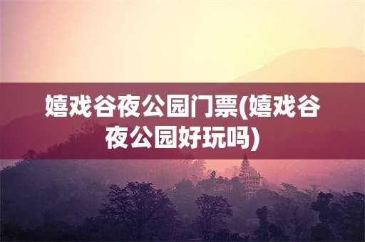 嬉戏谷夜公园门票(嬉戏谷夜公园好玩吗)