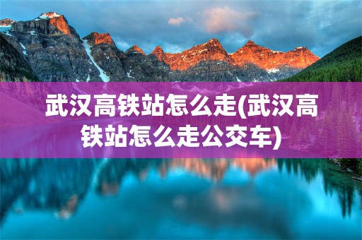 武汉高铁站怎么走(武汉高铁站怎么走公交车)
