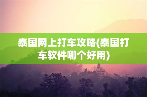 泰国网上打车攻略(泰国打车软件哪个好用)