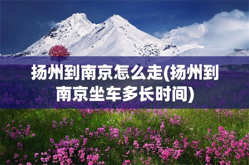 扬州到南京怎么走(扬州到南京坐车多长时间)