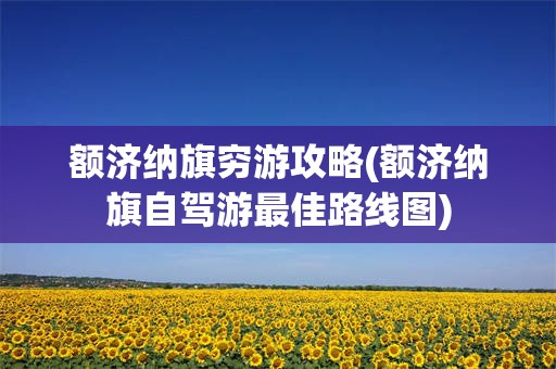 额济纳旗穷游攻略(额济纳旗自驾游最佳路线图)