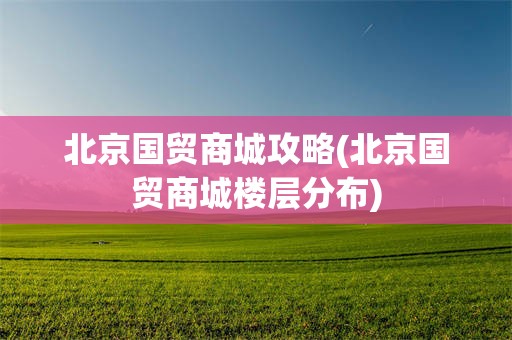 北京国贸商城攻略(北京国贸商城楼层分布)