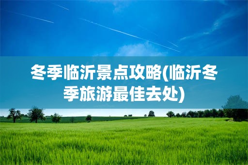冬季临沂景点攻略(临沂冬季旅游最佳去处)